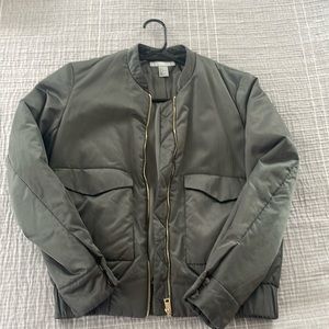 Size 4 H&M Olive Green Bomber Jacket